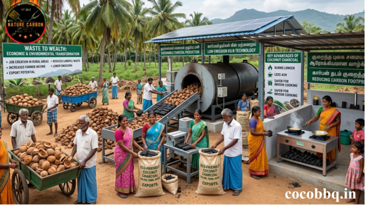 Turning Agricultural Waste into Environmental Power: How Coconut Charcoal Reduces Carbon Footprints Sustainably