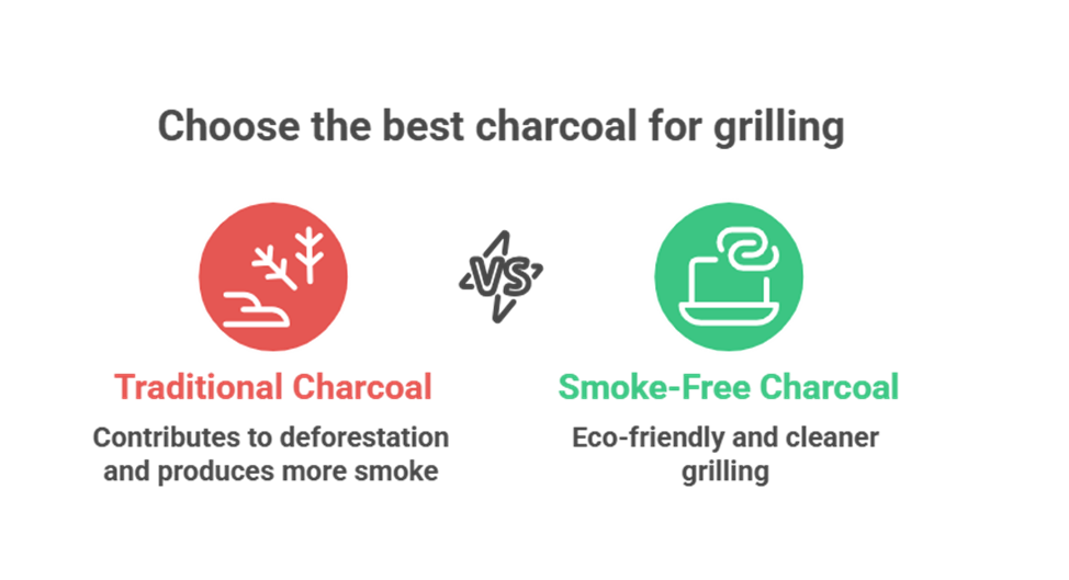 Smoke free BBQ charcoal